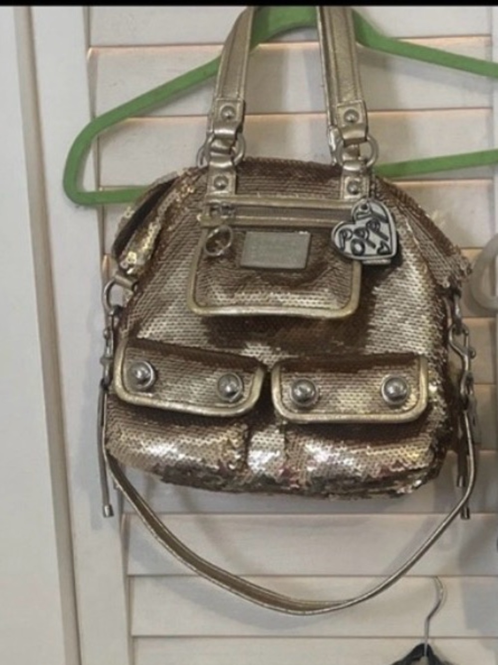 UPDATE:  HTF Lot of 2Coach Poppy Spotlight Sequin Bags:  Gold,  Blue GUC